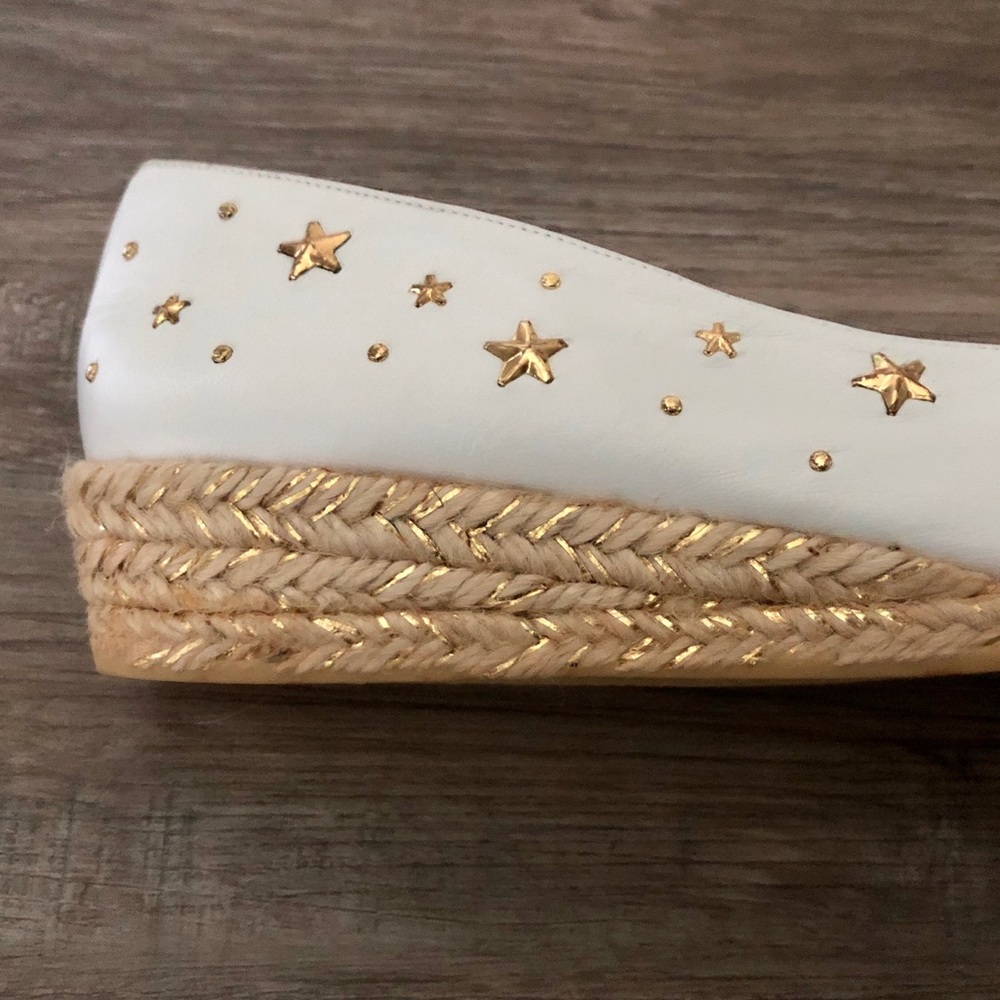 Vintage Stuart Weitzman White Star Wedges - Picture 9 of 11